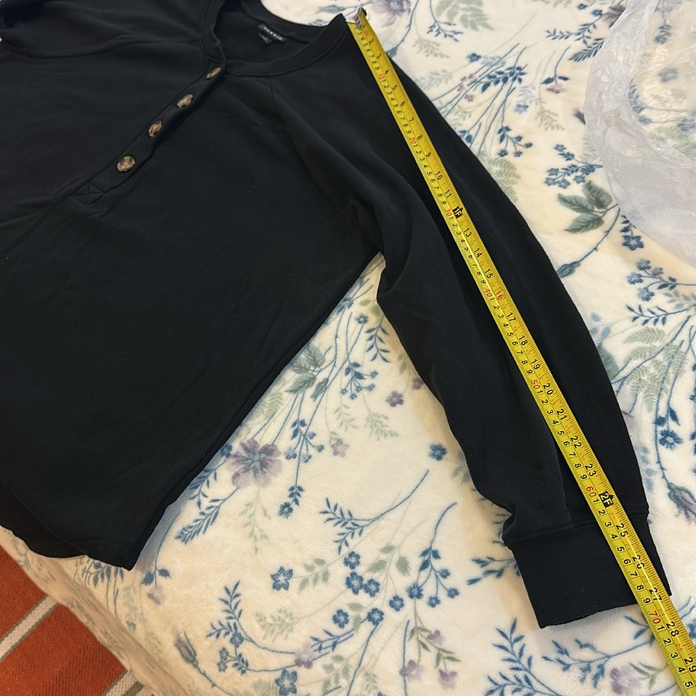 Torrid Black Long Sleeve Henley Sweatshirt - Picture 13 of 16